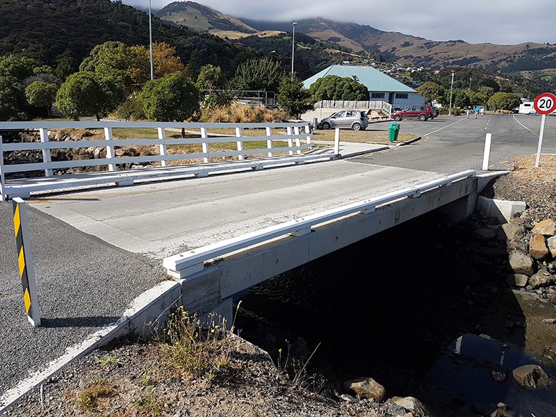 Formfour precast concrete bridge  at Akaroa Boat Ramp, Banks Peninsula