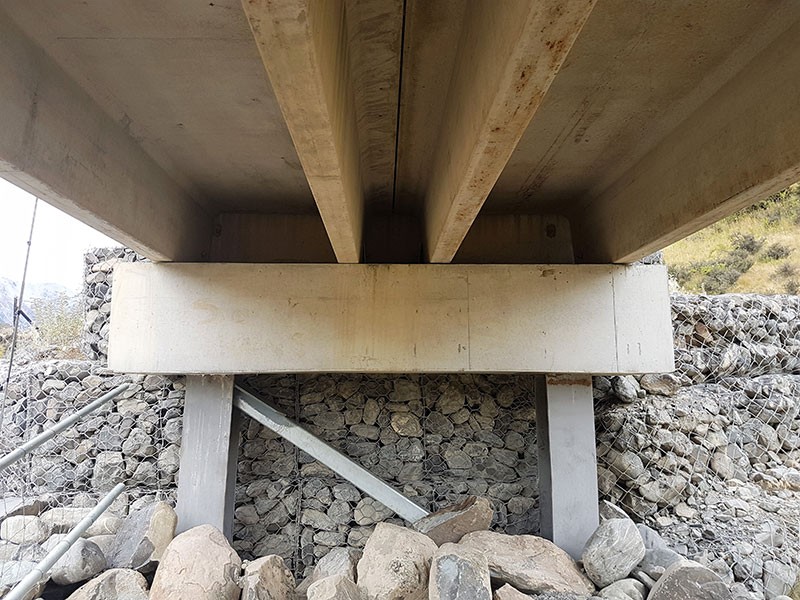 Under side view of Formfour Stahlton Double Tee TT bridge at Mt Cheeseman
