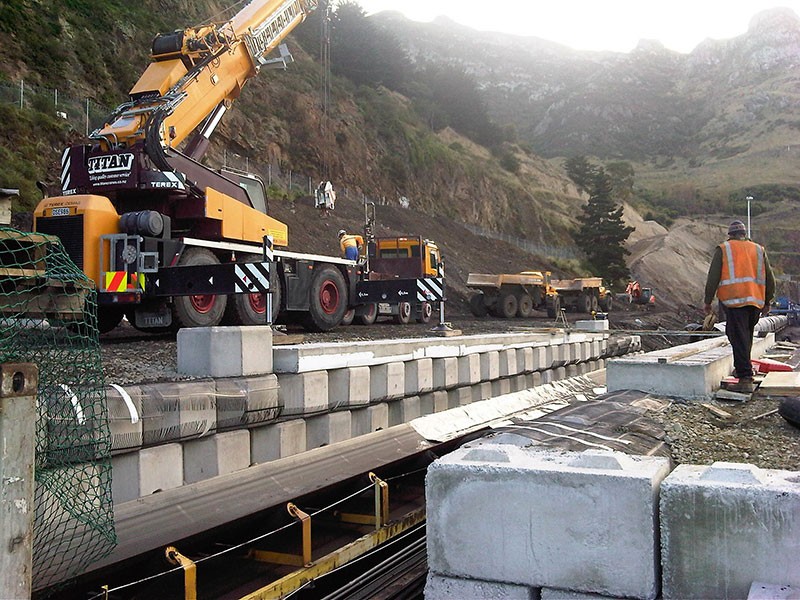 Formfour temporary bridge deck anchor block abutments for Lyttleton Port Company Coal Yard Christchurch