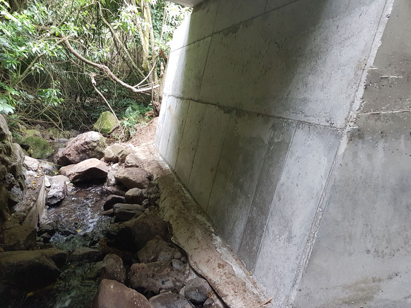 New concrete facing Wainui Valley Road by Formfour for Christchurch City Council