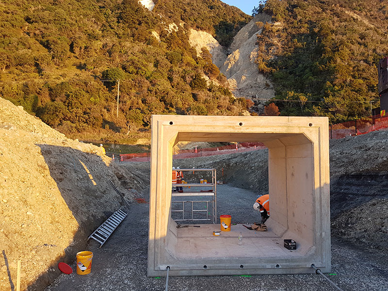 Humes box culvert North of Kaikoura constructed by Formfour for NCTIR