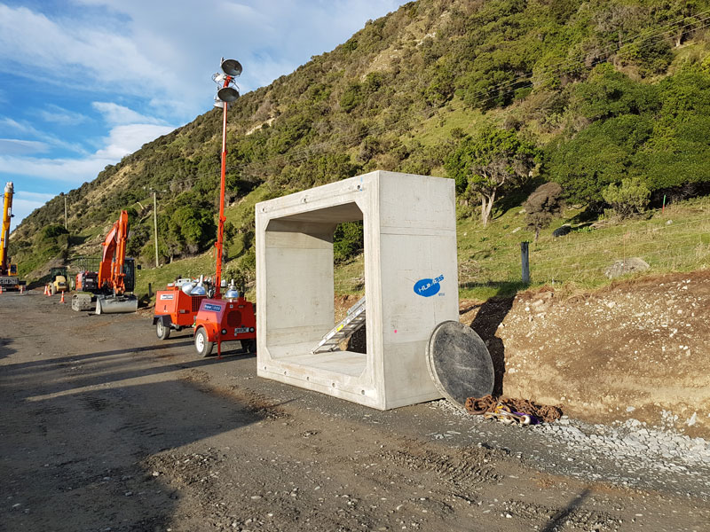 Humes Culvert section for NCTIR Kaikoura earthquake road repair by Formfour